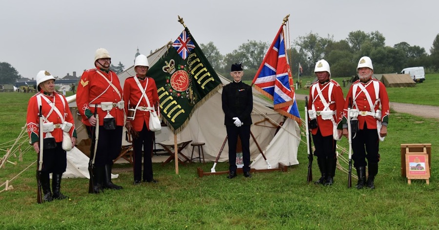 At Upton 23 members of the Group with the Colours..jpg